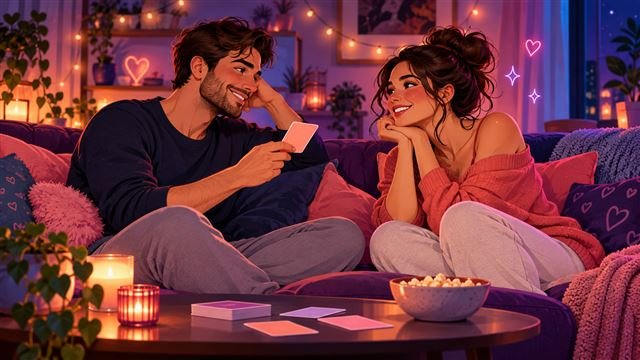 Couple playing a question game